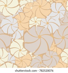 Seven-petalled abstract flowers. Seamless pattern. Fashionable camouflage.