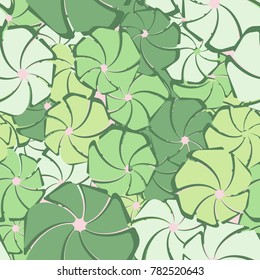 Seven-petalled abstract flowers. Seamless pattern. Fashionable camouflage.