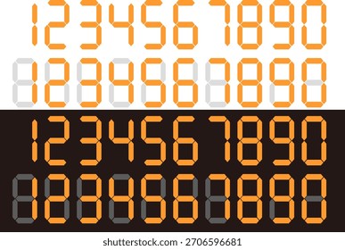 A seven-segment display style number font.