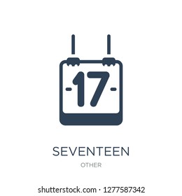 seventeen icon vector on white background, seventeen trendy filled icons from Other collection, seventeen vector illustration