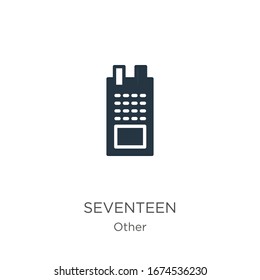 Seventeen icon vector. Trendy flat seventeen icon from other collection isolated on white background. Vector illustration can be used for web and mobile graphic design, logo, eps10