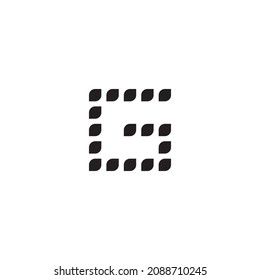 seventeen leaf letter G simple symbol logo vector