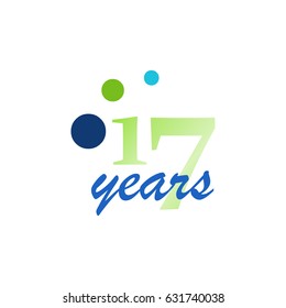 seventeen years. anniversary ribbon logo