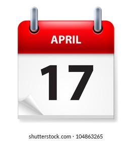 Seventeenth in April Calendar icon on white background
