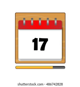 The seventeenth day in a calendar  vector