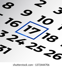 seventeenth day of the calendar vector, isometric calendar