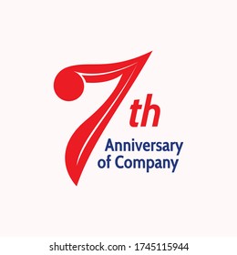 Seventh anniversary modern style company logo