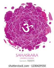 seventh chakra illustration vector of Sahasrara