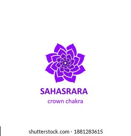 Seventh crown chakra Sahasrara isolated on the white background
