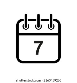 Elemento de diseño Web Icono del vector de iconos del calendario de séptimo día