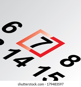 seventh day of the calendar vector