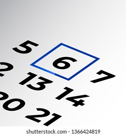 seventh day of the calendar vector, isometric calendar
