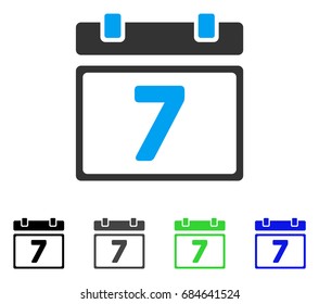 Seventh Day flat vector pictograph. Colored Seventh day gray, black, blue, green pictogram versions. Flat icon style for application design.
