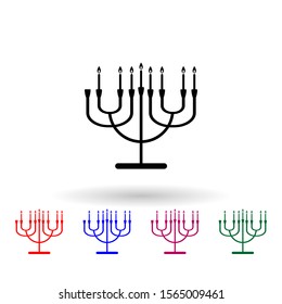 Seventh night of chanukah multi color icon. Simple glyph, flat vector of hanukkah icons for ui and ux, website or mobile application
