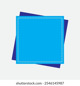 Seventh Style Simple Rectangle with Blue Color. Label Icon. High Quality Vector Icon. Editable Vector
