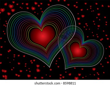 Seventies inspired love heart design that would make an ideal background