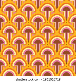 Seventies Style Mushroom Pattern Ornament