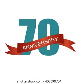 Seventy 70 Years Anniversary Label Sign for your Date. Vector Illustration EPS10