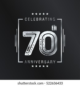Seventy anniversary celebration logotype. 70th anniversary logo collection. Anniversary label. Anniversary logo template. Anniversary sign. Vector Illustration