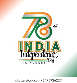 Seventy eight 78th indian  independence day logo 