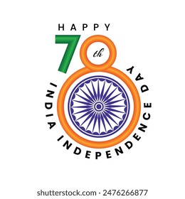 seventy eight 78th years of indian independence day logo 