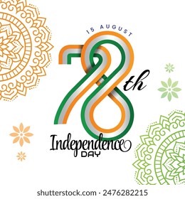 seventy eight 78th years indian independence day celebration background