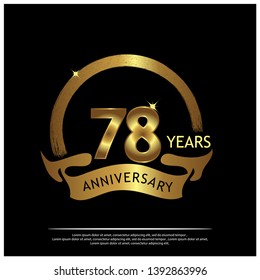 Seventy eight years anniversary golden. anniversary template design for web, game ,Creative poster, booklet, leaflet, flyer, magazine, invitation card - Vector