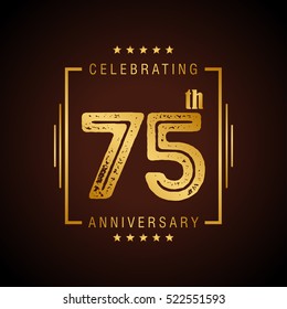Seventy Five anniversary celebration logotype. 75th anniversary logo collection. Anniversary label. Anniversary logo template. Anniversary sign. Vector Illustration