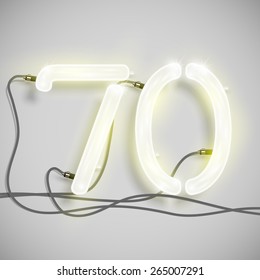 Seventy, made by NeON typeset, vector