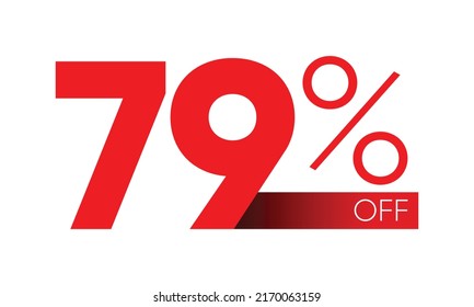seventy nine percent discount vector typography, 79 percent off vector