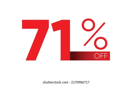 seventy one discount vector typography. 71 percent off vector, seventy one vector typography