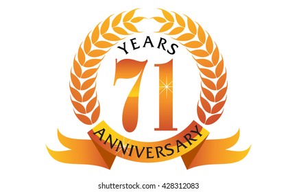 Seventy One Years Gift Box Ribbon Anniversary 