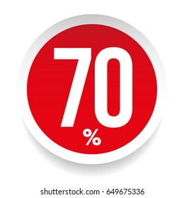 Seventy percent sale sticker vector