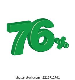 seventy six 76 3d plastic effect number percentage symbol