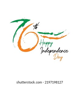 Seventy six 76 years of indian independence day vector design