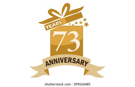 Seventy Three Years Gift Box Ribbon Anniversary 