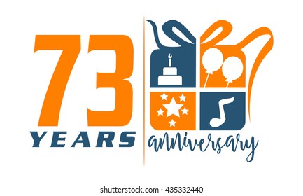 Seventy Three Years Gift Box Ribbon Anniversary 