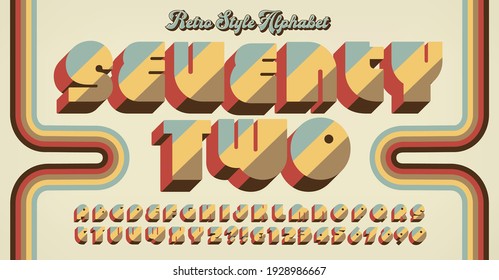 Seventy Two is a retro 1970s style alphabet design with a groovy vibe.