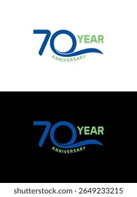 Seventy Year Anniversary Elegant Logo Graphic