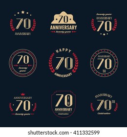 Seventy years anniversary celebration logotype. 