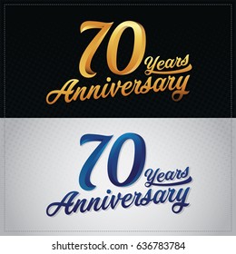 seventy years anniversary celebration logotype. 70th logo