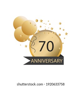 Seventy years anniversary celebration vector template design illustration