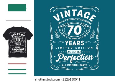 Seventy years birthday t shirt design svg