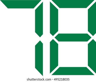 Seventy-eight digital number 78