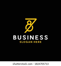 logotipo de negocios numéricos de resumen moderno setenta y ocho