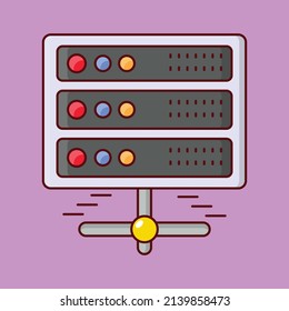 conexión de servidor Ilustración vectorial en un fondo transparente.Símbolos de calidad premium. icono plano de línea vectorial para el concepto y el diseño gráfico.