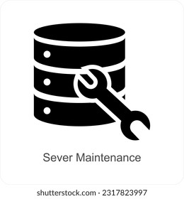 Sever Maintenance and repair icon concept