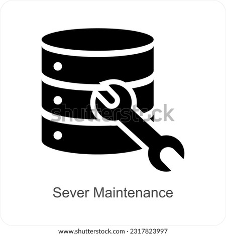 Sever Maintenance and repair icon concept