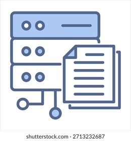 Ilustração do vetor de ícone azul do relatório do servidor