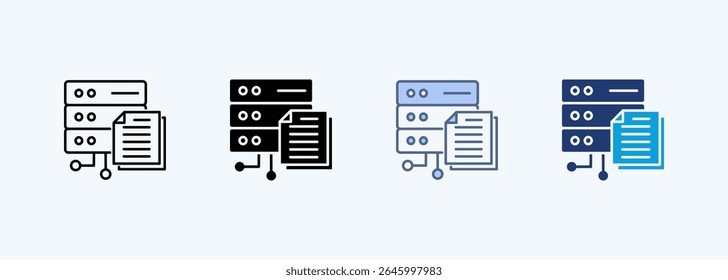 Sever Report Multiple Style Icon Vector Illustration